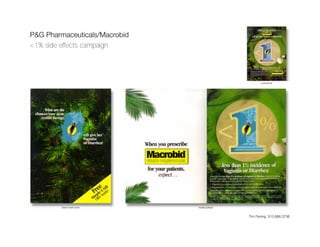 P&G Pharmaceuticals/Macrobid
<1% side effects campaign




                                                      journal ad




        Direct mail cover      inside spread


                                               Tim Fening 513.886.3756
 