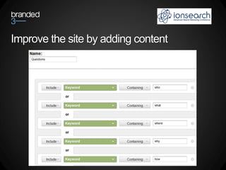 Improve the site by adding content
 