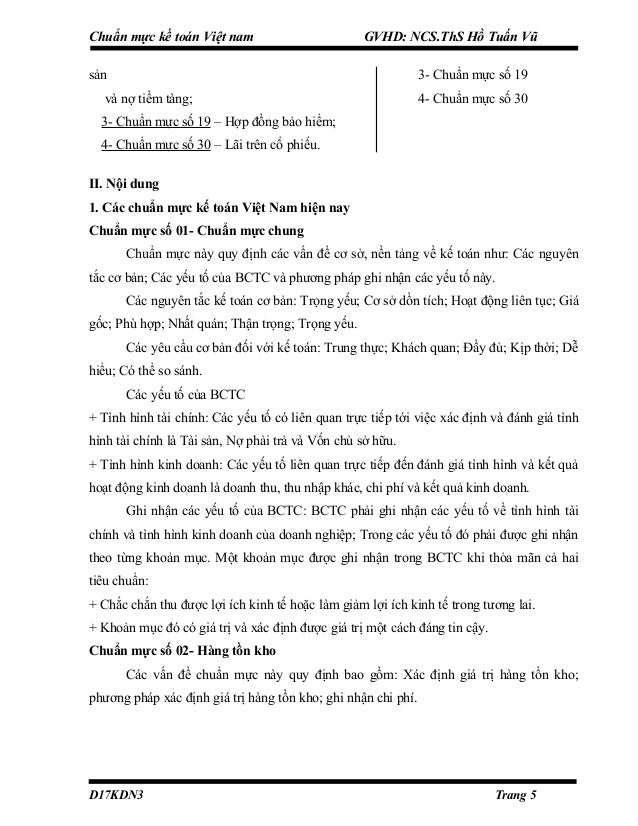 Tim hieu ve cac chuan muc ke toan viet nam hien nay