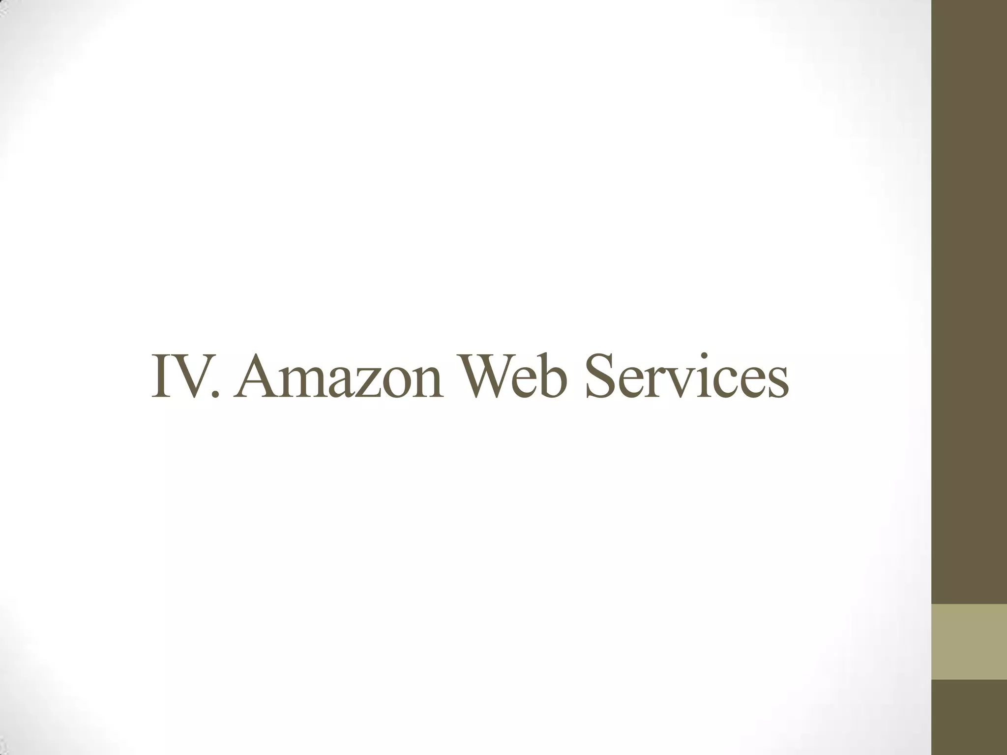 IV.Amazon Web Services
 