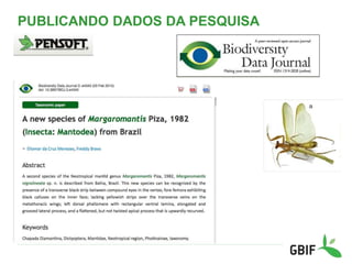 PUBLICANDO DADOS DA PESQUISA
 