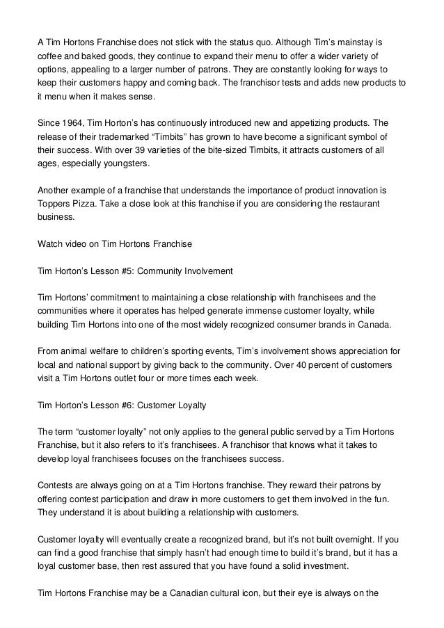 Tim Hortons Franchise