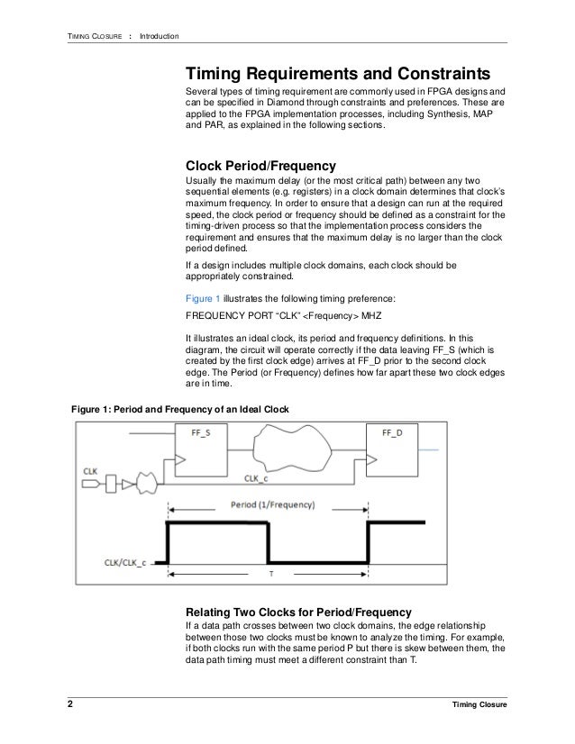 Timing closure document