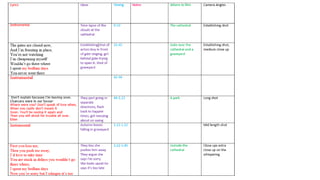Timing lyrics and ideas