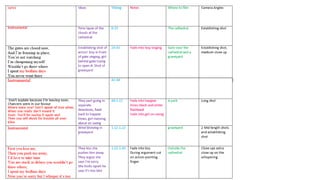 Timing lyrics and ideas