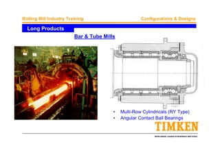 WORLDWIDE LEADER IN BEARINGS AND STEEL
Rolling Mill Industry Training Configurations & Designs
Long Products
• Multi-Row Cylindricals (RY Type)
• Angular Contact Ball Bearings
Bar & Tube Mills
 