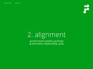 @timothyloo #uxstrat
2. alignment
across touch-points, journeys
& the entire relationship cycle
 