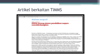 Artikel berkaitan TIMMS
 