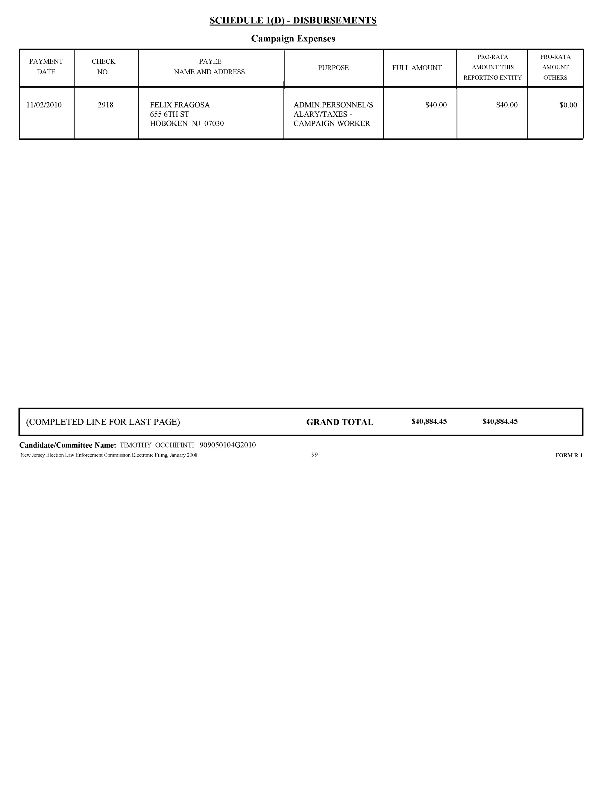 Tim Occhipinti Elec report 11-23-2010