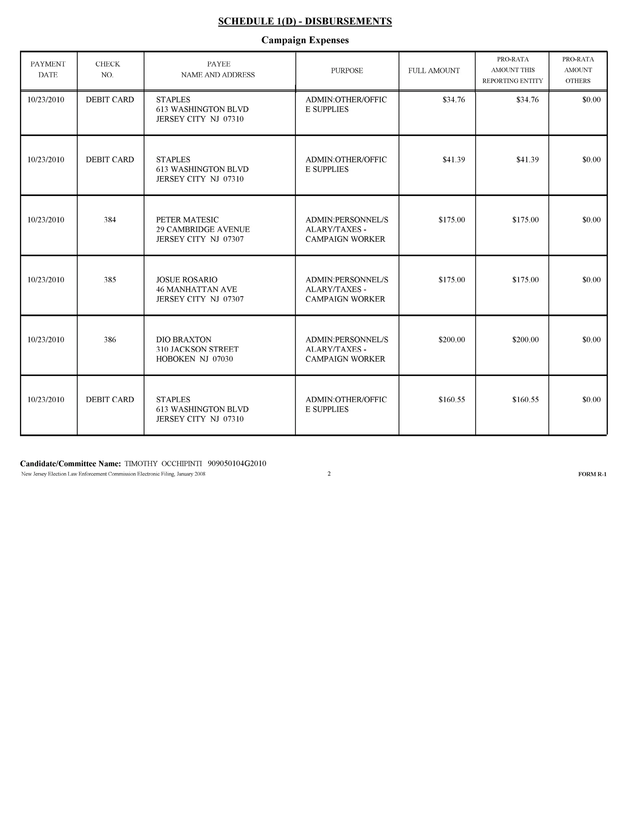 Tim Occhipinti Elec report 11-23-2010