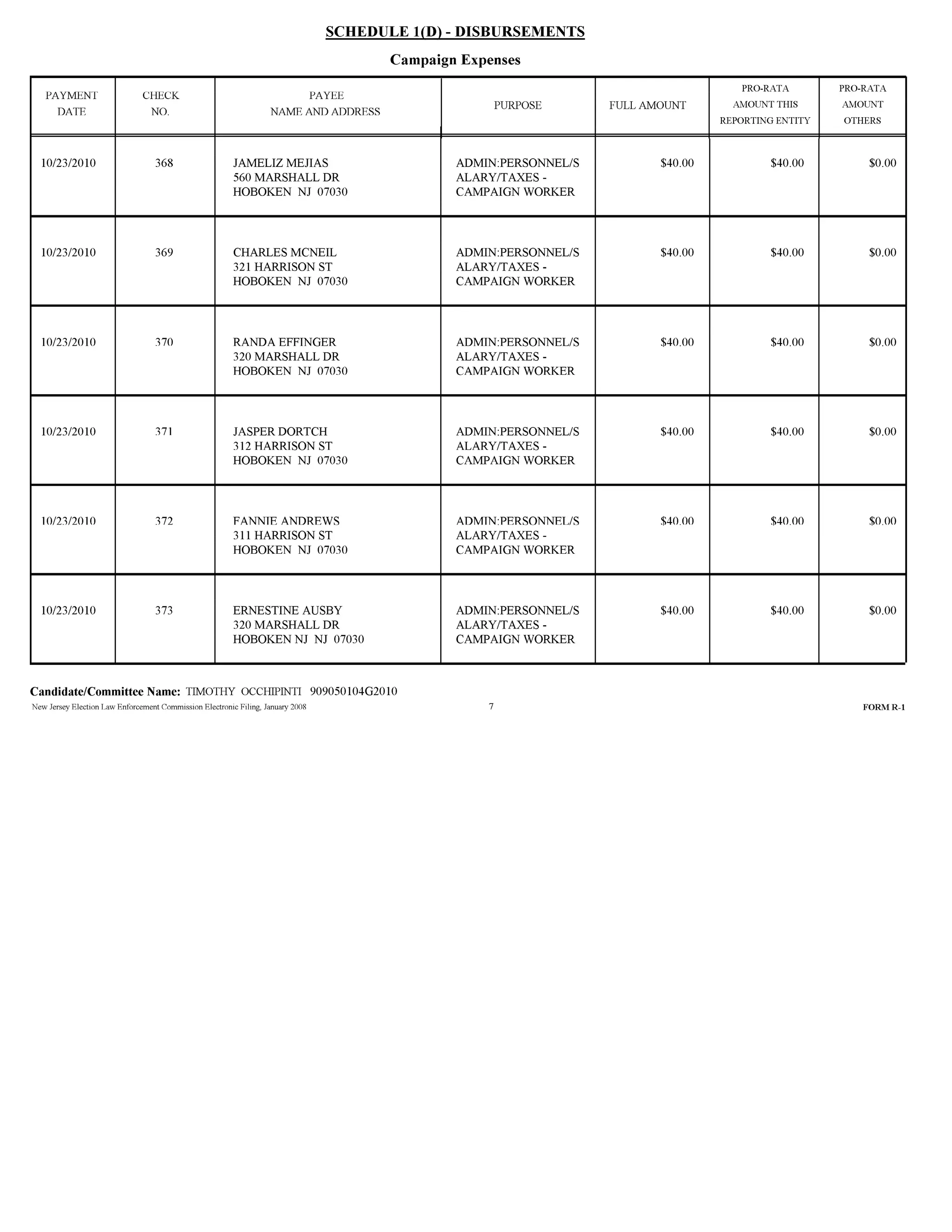 Tim Occhipinti Elec report 11-23-2010