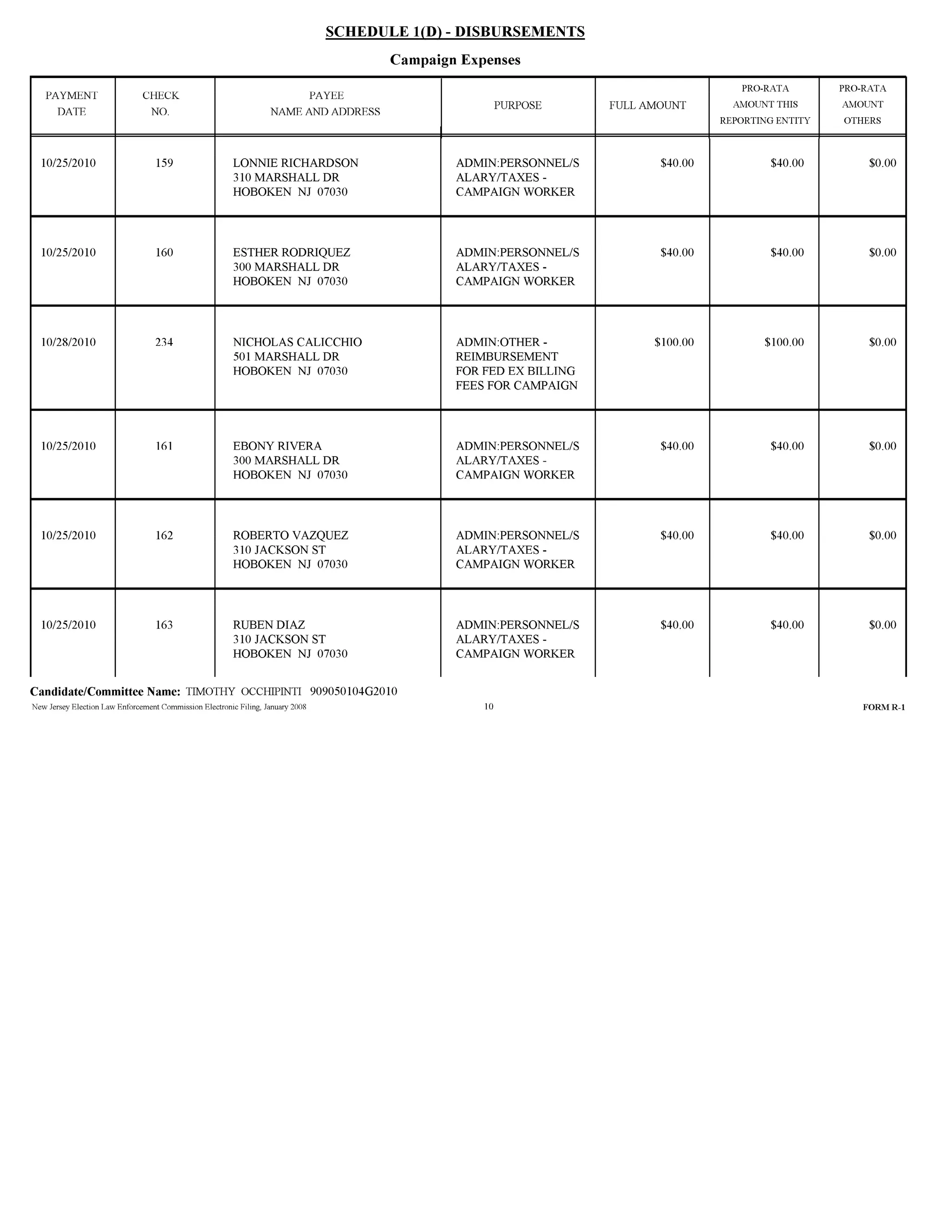 Tim Occhipinti Elec report 11-23-2010