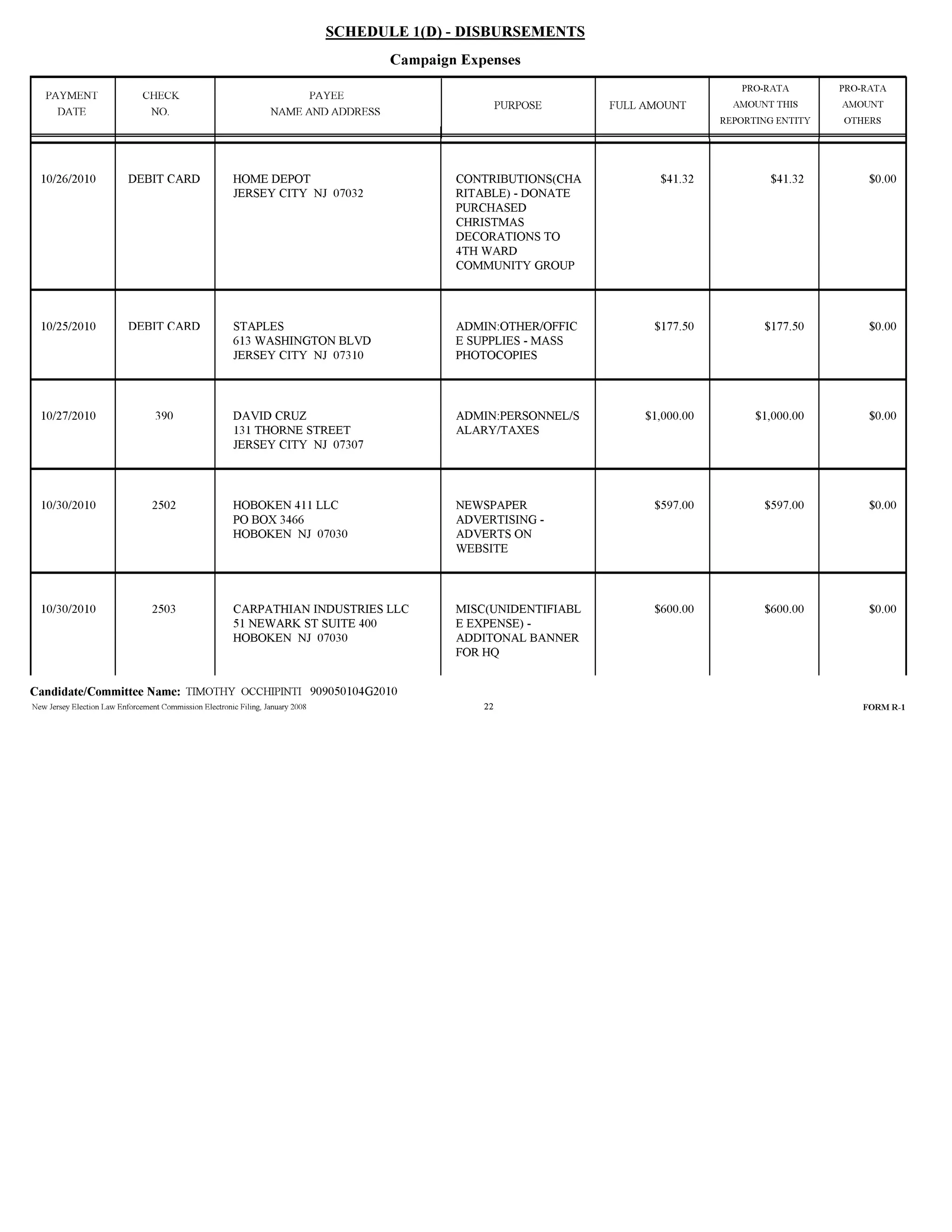 Tim Occhipinti Elec report 11-23-2010