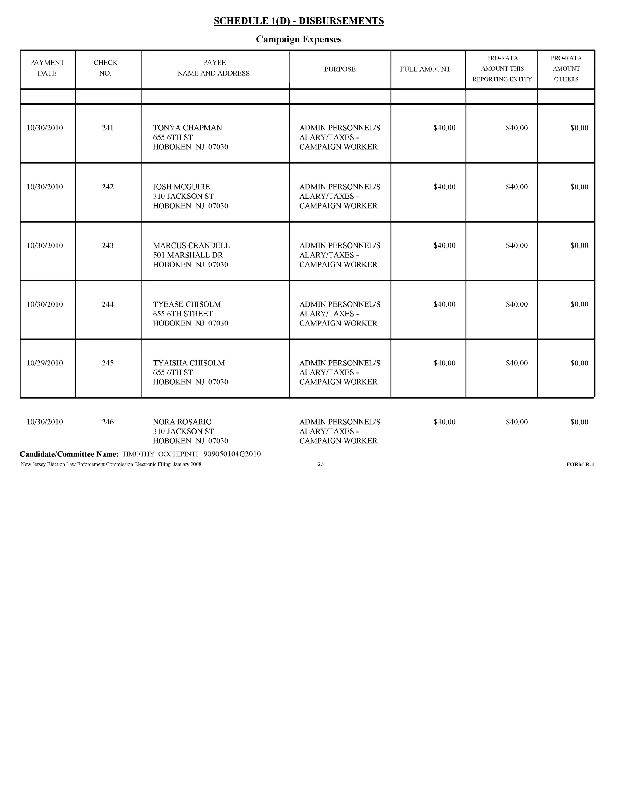 Tim Occhipinti Elec report 11-23-2010