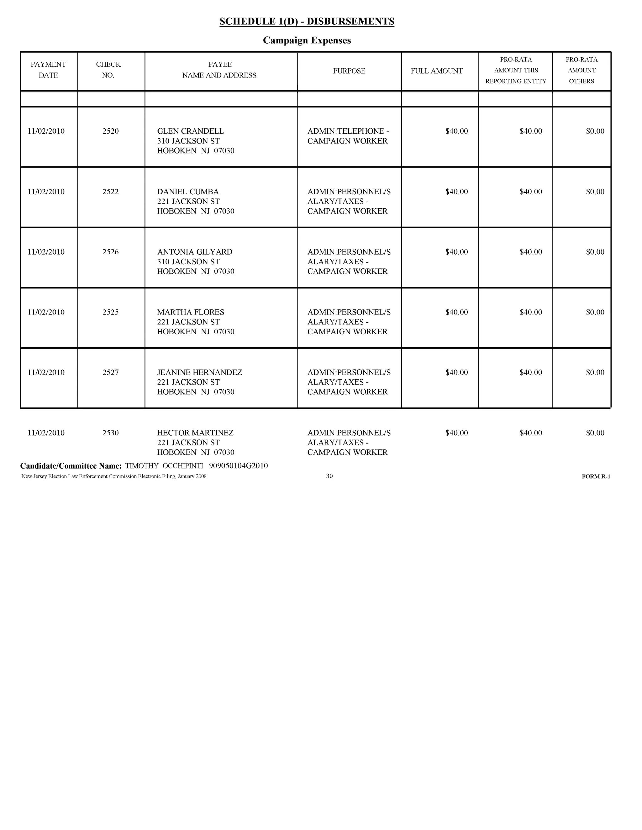 Tim Occhipinti Elec report 11-23-2010