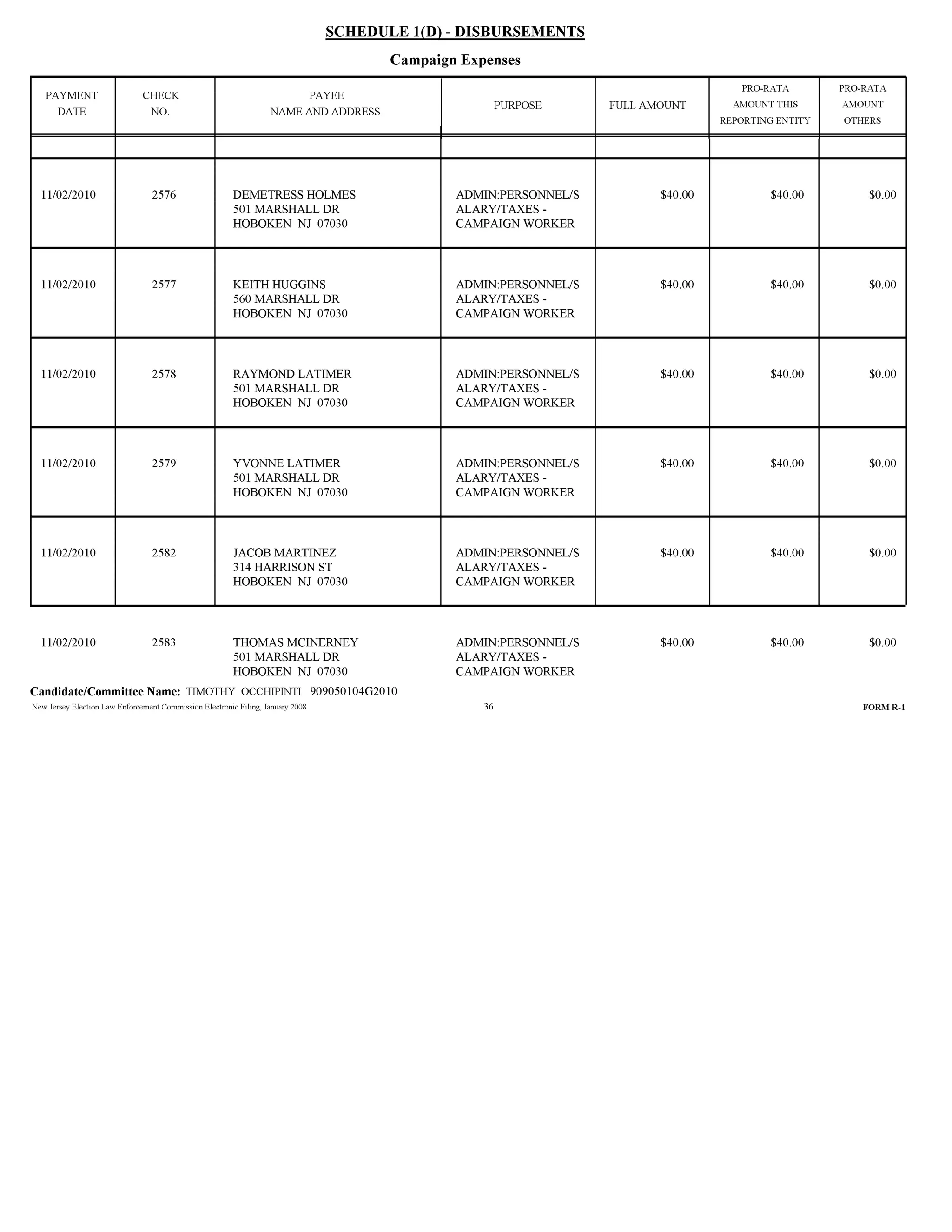 Tim Occhipinti Elec report 11-23-2010