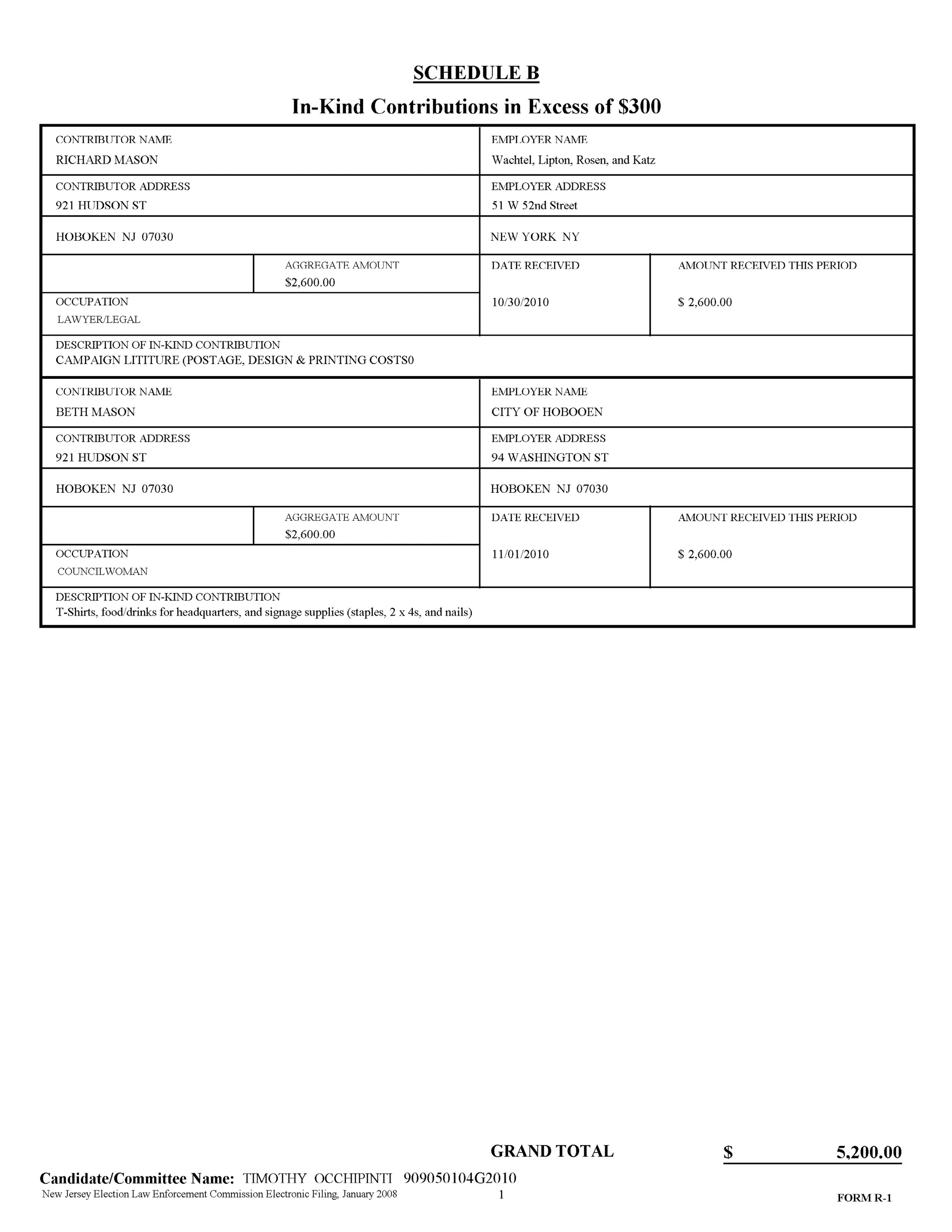 Tim Occhipinti Elec report 11-23-2010