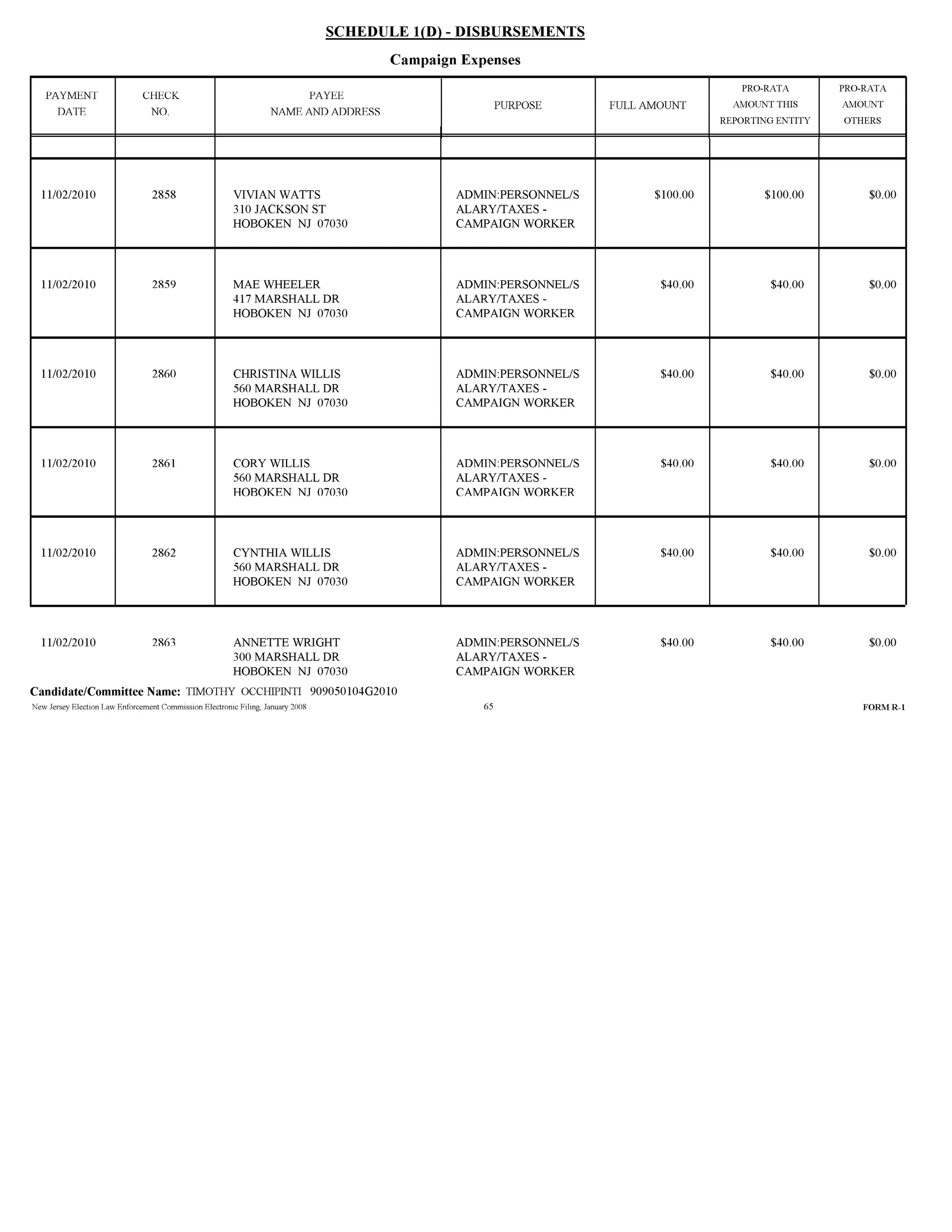 Tim Occhipinti Elec report 11-23-2010