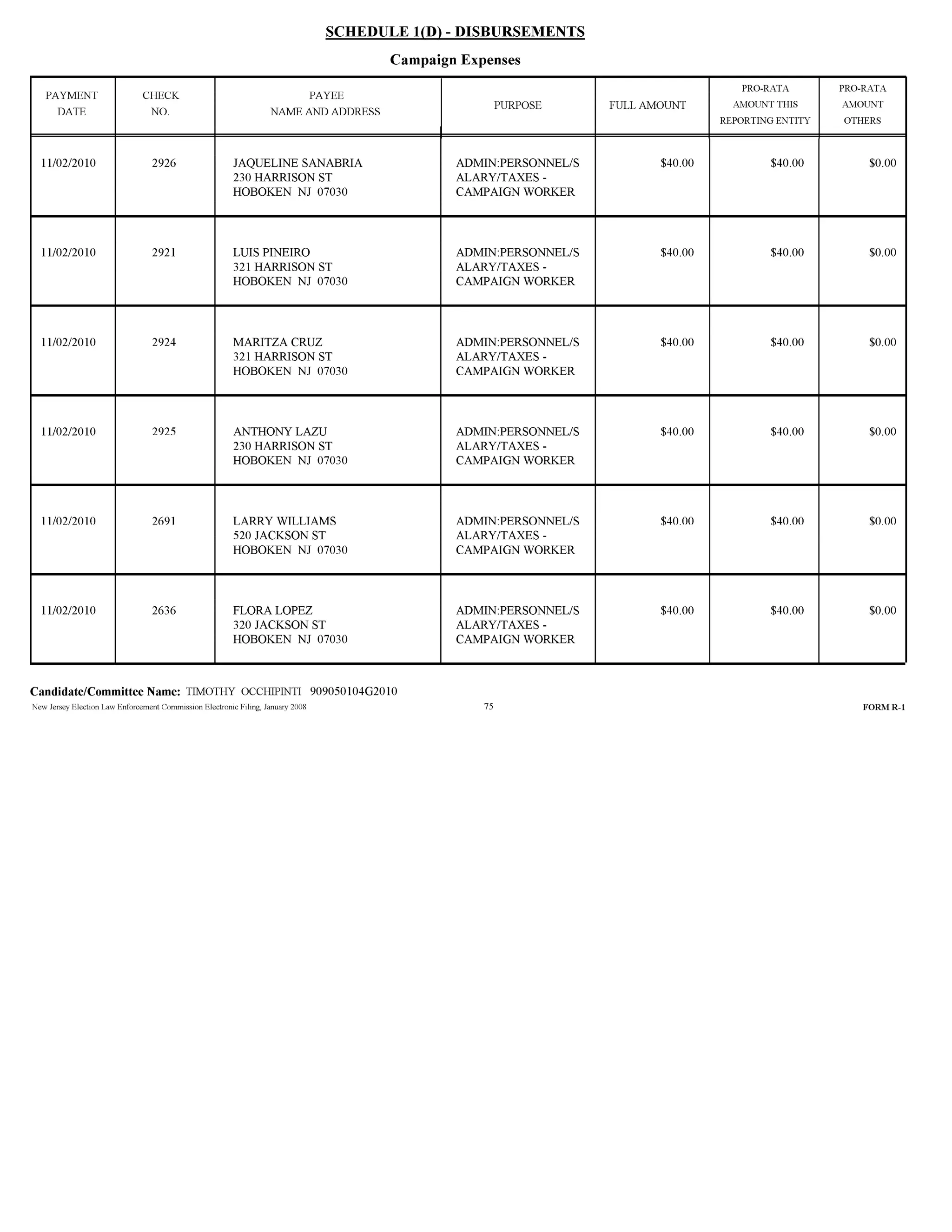 Tim Occhipinti Elec report 11-23-2010