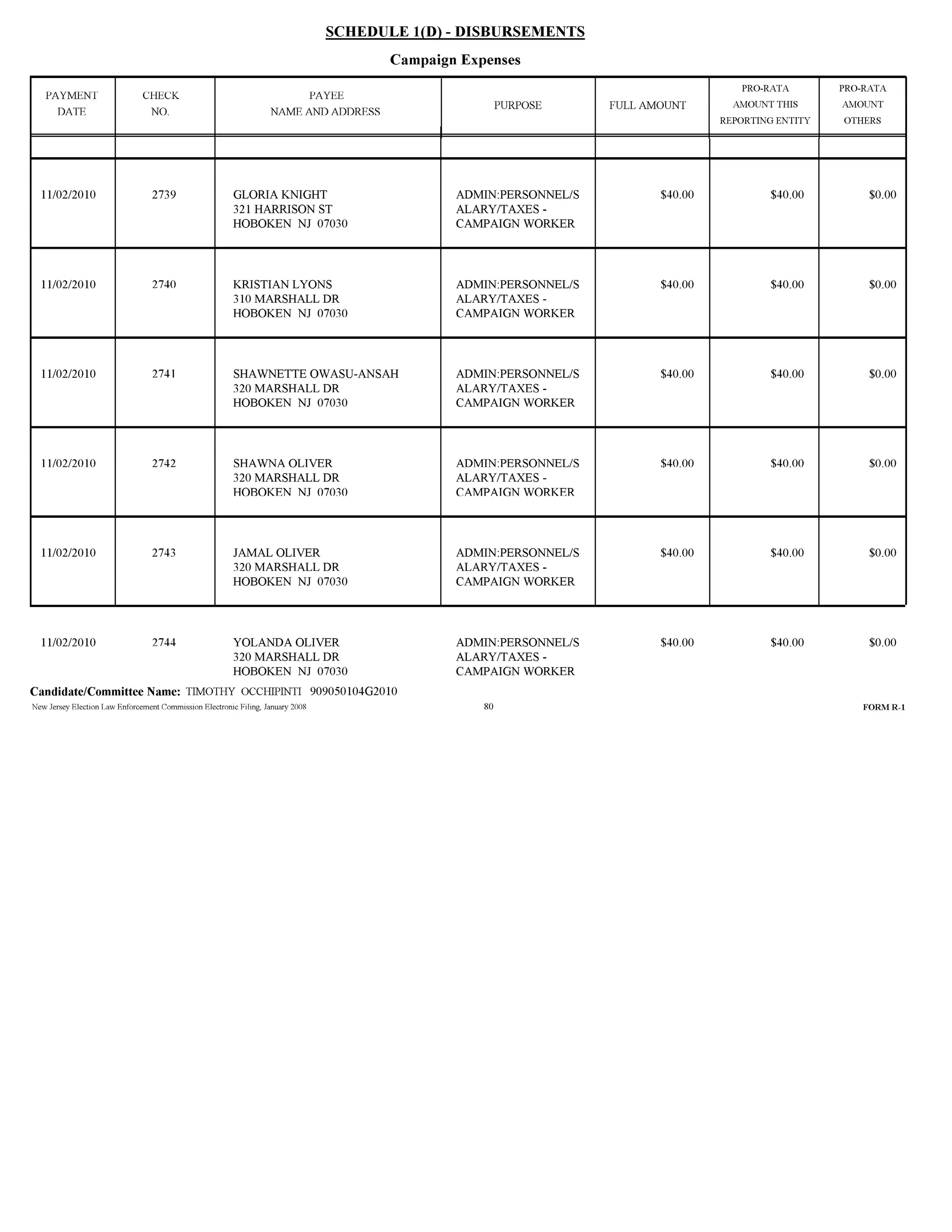 Tim Occhipinti Elec report 11-23-2010