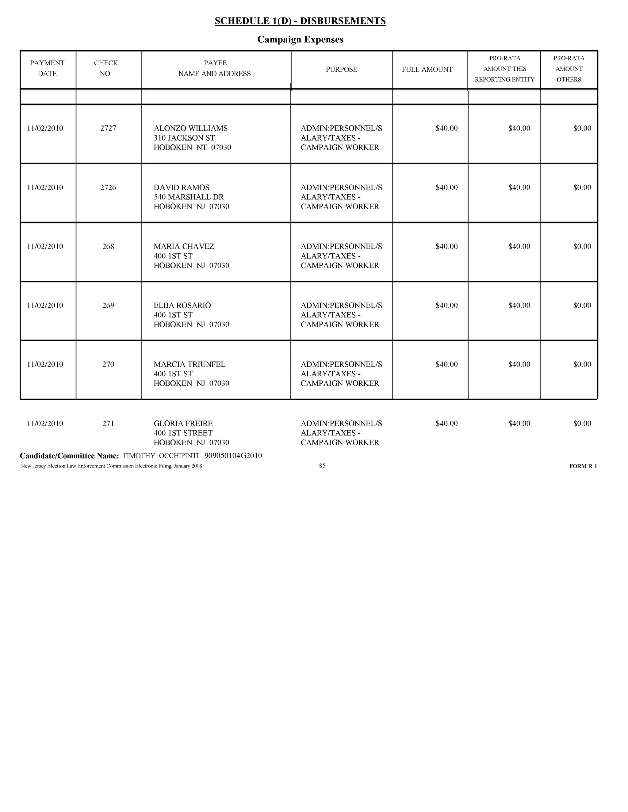 Tim Occhipinti Elec report 11-23-2010