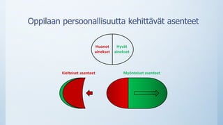 Oppilaan persoonallisuutta kehittävät asenteet
 
