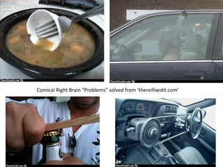 Comical Right Brain “Problems” solved from ‘thereifixedit.com’




www.rightbrain.us.com
timothyfowler@aol.com
  Cell (440) 728-HELP
 