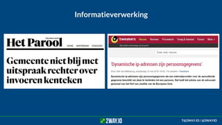 Informatieverwerking
T@2WAY.IO / @2WAYIO
 