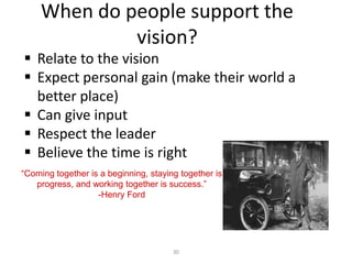 30When do people support the vision?Relate to the vision