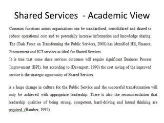 Shared Services - Academic View
 