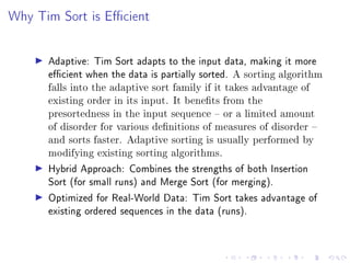 Understanding Tim Sort Algorithm | PDF