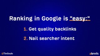 The secret to ranking #1:
 