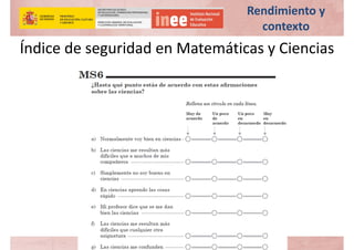 Índice de seguridad en Matemáticas y Ciencias
Rendimiento y 
contexto
 