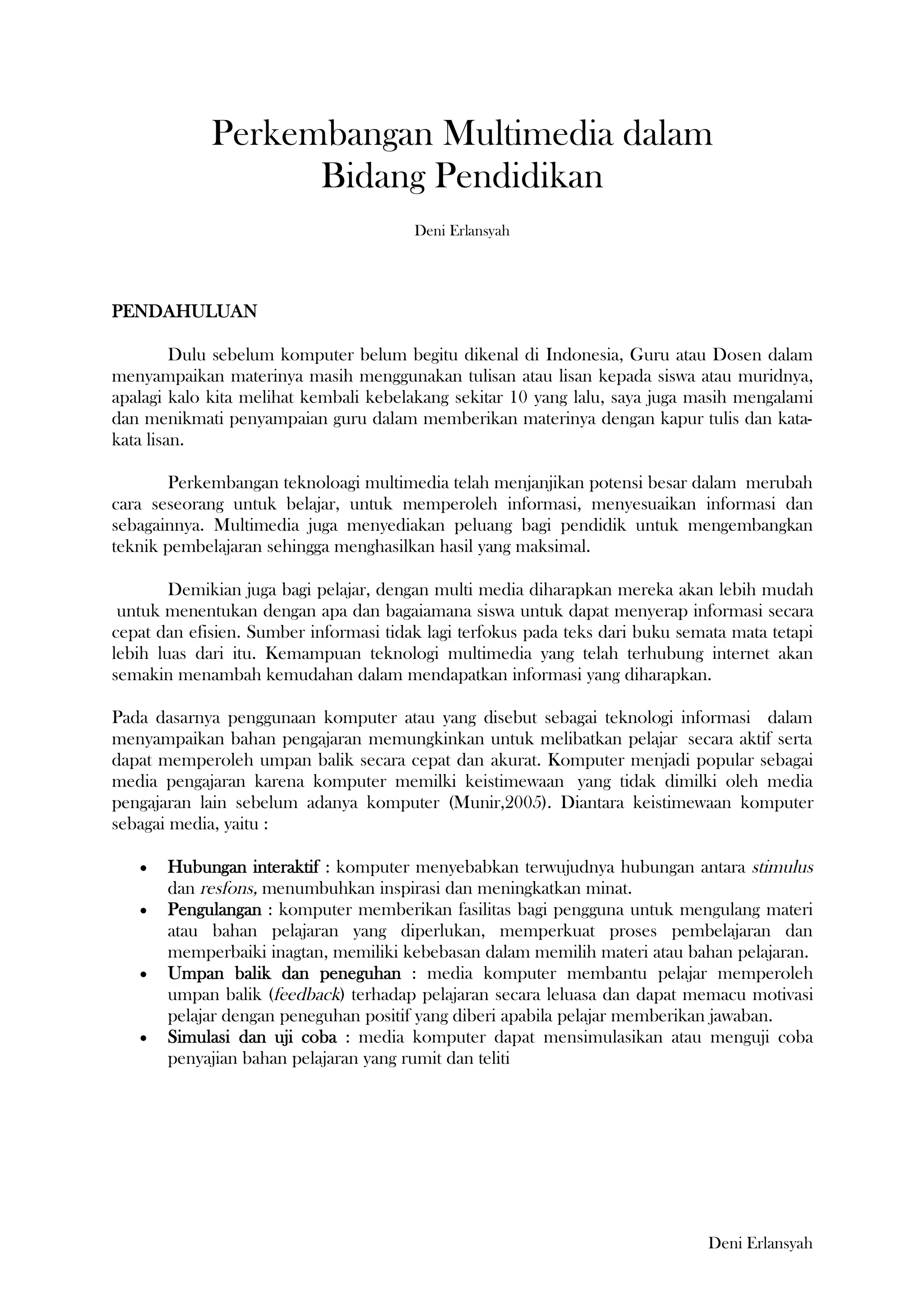 Tim (teknologi informasi multimedia) ujian multimedia dalam pendidikan ...