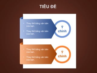 TIÊU ĐỀ 
• Thay thế bằng văn bản 
của bạn. 
• Thay thế bằng văn bản 
của bạn. 
• Thay thế bằng văn bản 
của bạn. 
• Thay thế bằng văn bản 
của bạn. 
Ý 
chính 
Ý 
chính 
 