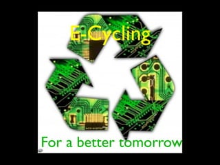 E-Cycling



For a better tomorrow
 