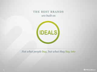 THE BEST BRANDS
                 are built on




    Not what people buy, but what they buy into




9
 