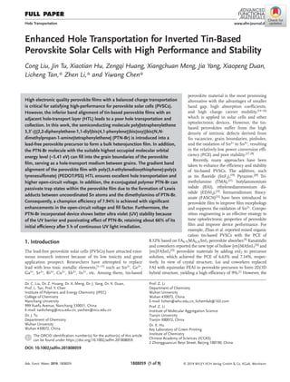 Enhanced Hole Transportation for Inverted Tin-Based Perovskite Solar ...