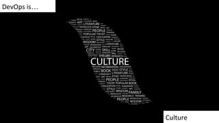 DevOps is…
Culture
 
