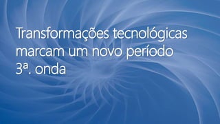 Transformações tecnológicas
marcam um novo período
3ª. onda
 