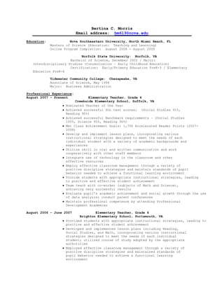  Tina's Resume