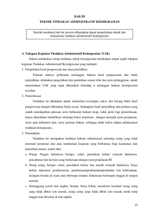 Tindakan administratif keimigrasian
