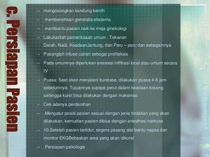 Tindakan operatif pada abortus dengan kuretase kelompok 4