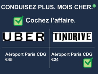 30
CONDUISEZ PLUS. MOIS CHER.
Cochez l’affaire.
Aéroport Paris CDG
€45
Aéroport Paris CDG
€24
 