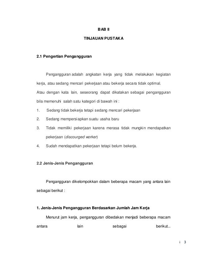 Tingkat Pengangguran Di Indonesia