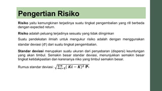 Tingkat pengembalian & risiko | PPTX
