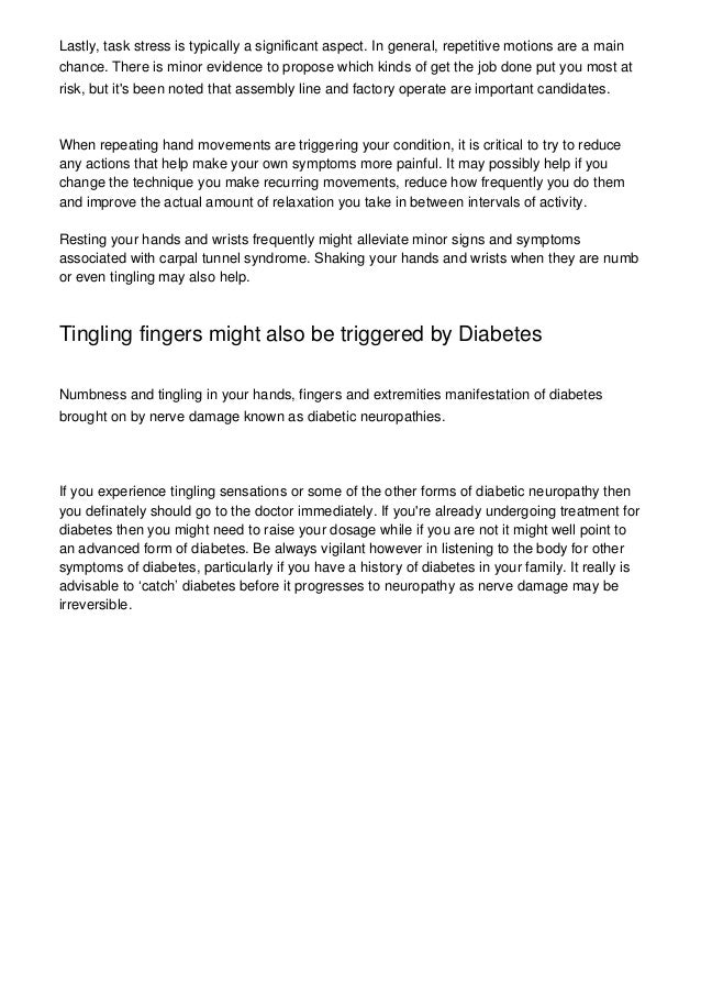 Why Tingling fingers is something you should get seen to