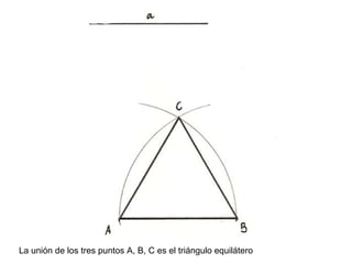 La unión de los tres puntos A, B, C es el triángulo equilátero  