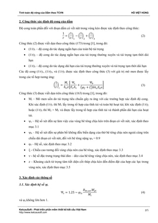 Công thức tính độ võng