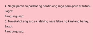 Tukuyan Examples Ikatlong Markahan Filipino 6 Tinig ng Pandiwa | PPTX